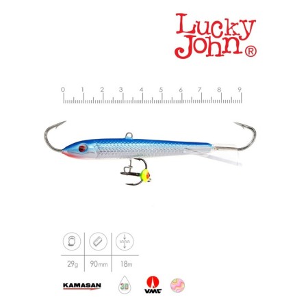 Balancir Lucky John Classic 9 + tee, 9 cm, color 15h blister-1