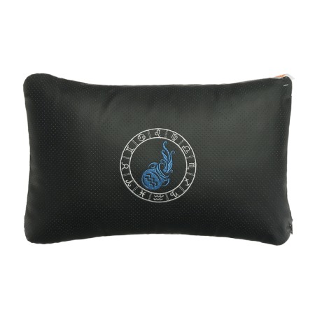 Car carpet pillow of the zodiac Line, Aquarius, 45 x 28 x 12 cm, black-2