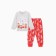 New Year. Pajama nursery (longshille/trousers), gray/red color, height 140 cm
