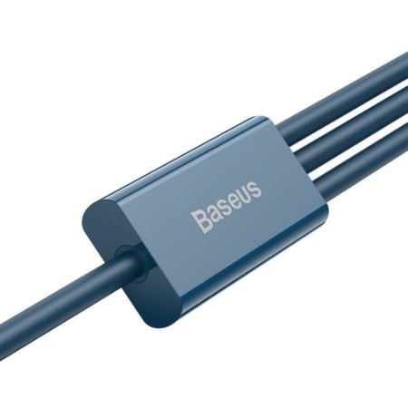 Cable 3 in 1 Baseus, 5 A, MicroUSB/Type -C/Lightning - USB, 1.5 m, Blue-2