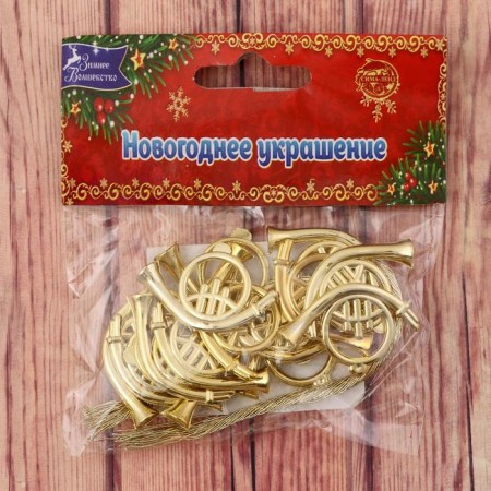 Jewelry decoration "Musical pipe" (set of 14/15 pcs) 1.5x3 cm gold-1