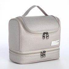 Cosmetic bag 2h sectional classic, 24*11*20, 2 lightning department, hook, gray hook