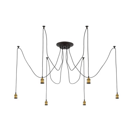 Chandelier "Edison", 6x75W E27, black 26x26x13.5 cm