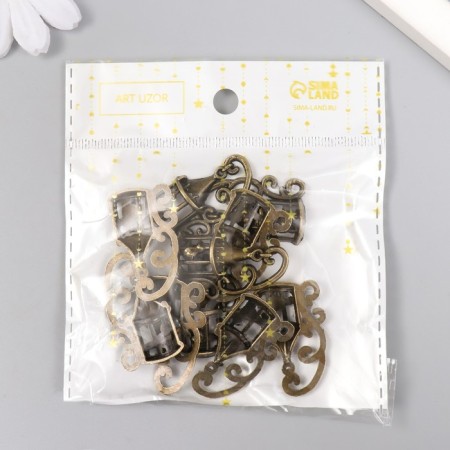 Decor Metal for creativity "The suspended cage with a bird" under brass (CG1226)-5