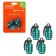 Caps on the tire valve K-5, green, metal, 4 pcs. AVC26