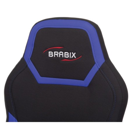 Playing armchair Brabix Alpha GM-018, fabric/eco-leather, black/blue-4