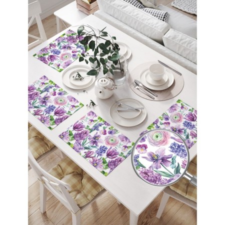A set of napkins for setting the Flower Art Table, rectangular, size 32x46 cm, 4 pcs-1