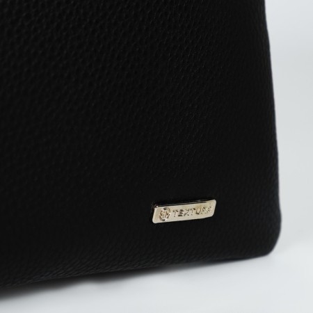 Male bag over the shoulder, Textura, artificial leather, black color-4