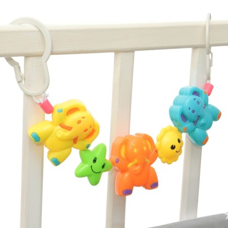 Stretching to a stroller/crib "Elephants", 3 toys, color mix, crush me-8