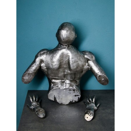 Figure "Phantom", polystone, 85 cm, silver color-4