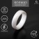 Ring Ceramics "Line", white matte color, 17.5 size