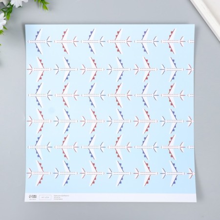 Scrapbooking paper "Aircraft" density 180 g 30.5x32 cm-3