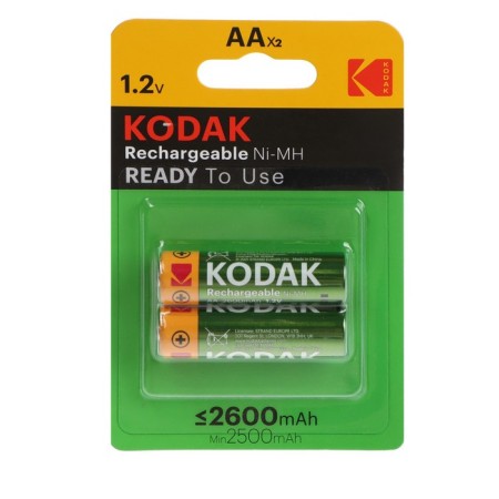 Battery Kodak, Ni-Mh, AA, HR6-2BL, 1.2V, 2600 mAh, blister, 2 pcs.