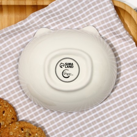 Deep plate ceramic “Nyam-yam”, 13 x 11 x 5.5 cm, 300 ml, white color-2