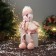 Soft toy "Snowman with striped long legs" 43x18 cm, white-pink