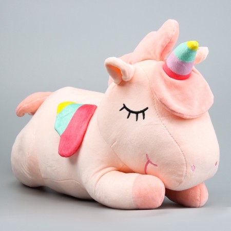 Skill of a soft toy "Unicorn" with a blanket, 50 cm, pink color-5