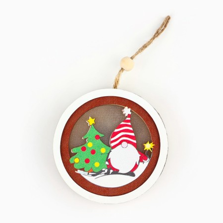 Suspension on a Christmas tree with the light "New Year", diam. 7.5 cm-2