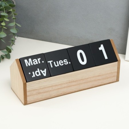 Souvenir wood desktop calendar "Home calendar" black 26x8.5x10.3 cm-3