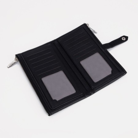 Women's wallet on the button, black color-2