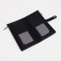 Women's wallet on the button, black color