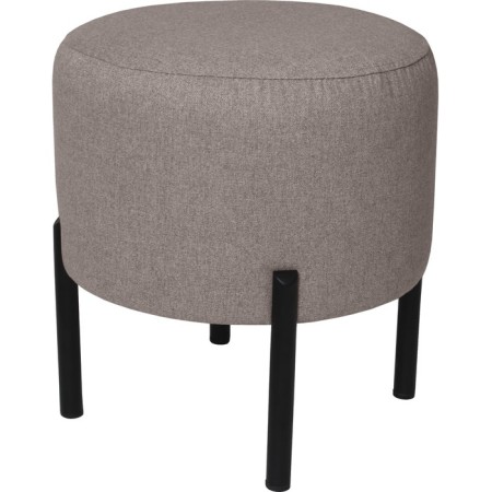 Pouffer "Charlie", 400 × 400 × 450 mm, artificial wool Cardif 06, color is light beige