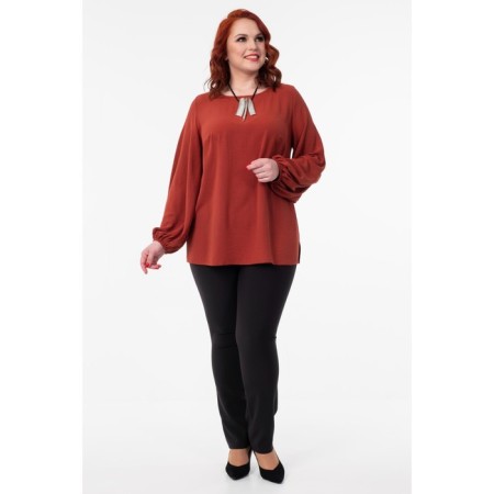 Female blouse, size 52, Terracotta color-5