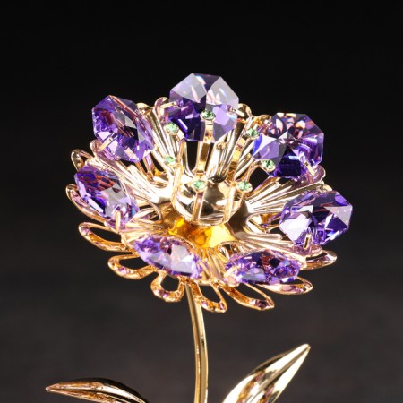Souvenir "Flower", blue, with crystals-3