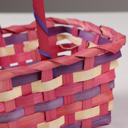 Wicker basket, 20 x 20 x 10/33 cm, purple, bamboo-7