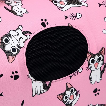 Bag - Animal Carrying "Playing Catcams", Pink, Size L, 53 x 21 x 29 cm-4