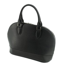 Bag women, genuine leather, black 33x12x27 cm
