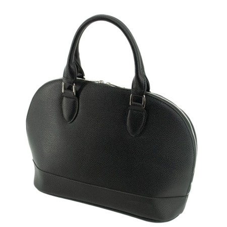 Bag women, genuine leather, black 33x12x27 cm
