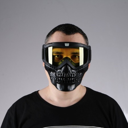 Mask glasses for motor vehicles, collapsible, yellow visor, black color-7