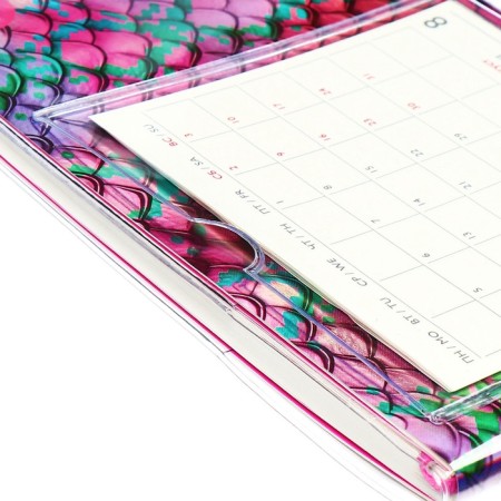 The weekly dated 2025, Escalada "Snake", 180 x 127 mm, soft cover, PVC, 64 sheets, pancake embossing, block 70, raspberry-5