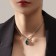 The necklace "Jewel" is a square, the color is white-green in silver, 36 cm