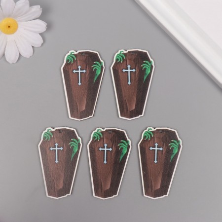 Decor for creativity wood "coffin" set of 5 pcs 5.5x3.4x0.3 cm-2