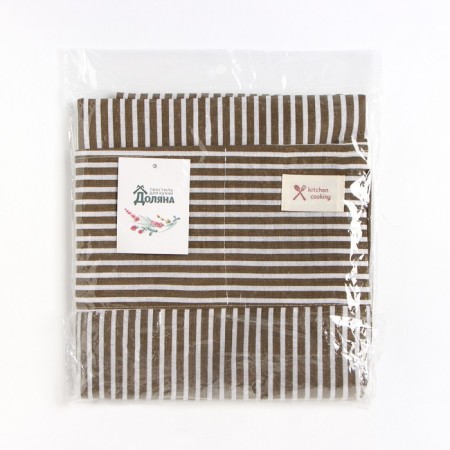 Apron of the Dolyana with a pocket, central brown, 70*65 ± 4cm, 100% HL, Rogozhka-7
