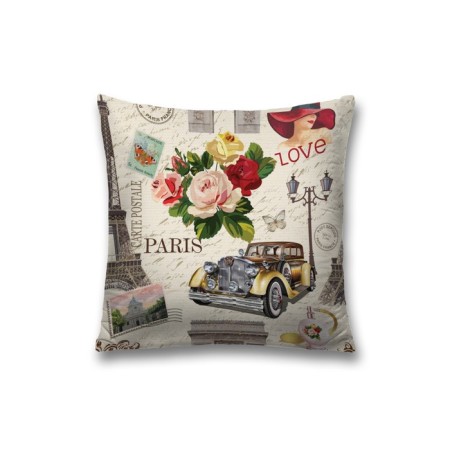 Decorative pillowcase "Love Paris", on a zipper, size 45x45 cm