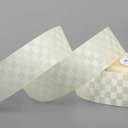Decorative tape "Squares", 25 mm × 9.1 ± 0.5 m, milk color