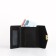 Women's wallet on the button, black color