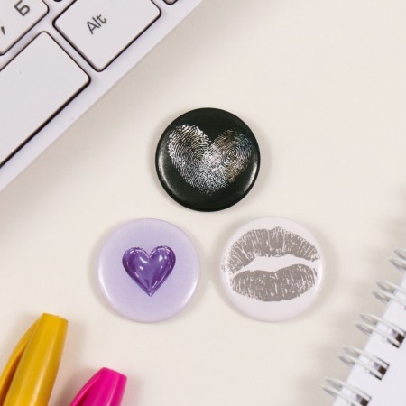 Icons sunset set 3 pcs d = 25 mm "heart prints" 7x7 cm-2