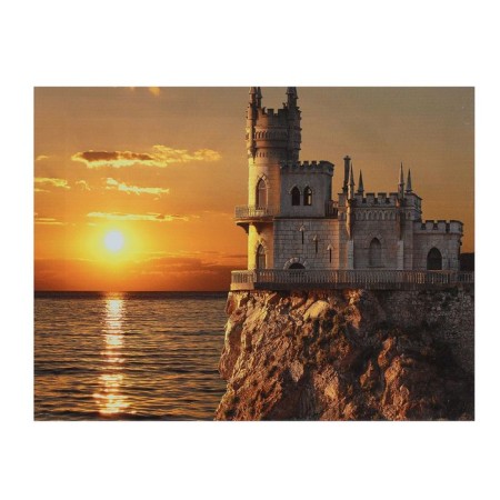 Picture on the canvas "Castle at sunset" 30x40 cm