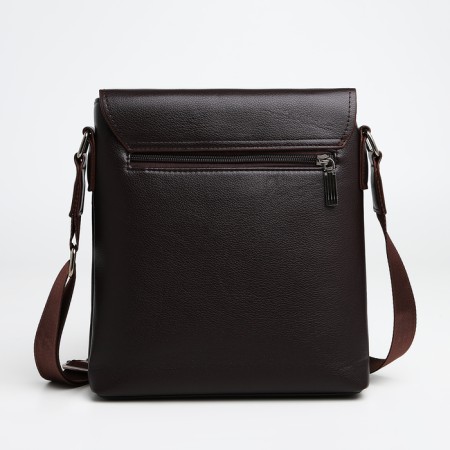 Men's bag over the shoulder, Textura, external pocket, brown color-1