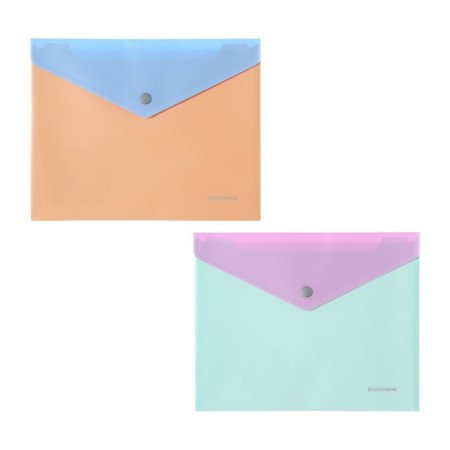 The convert folder on the A5+, 180 μm button, Erichkrause "Matt Pastel Bloom", an additional pocket. Open, mix