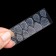 Avocado overhead nails, 12 pcs, with adhesive plates, ballerina shape, green/white color