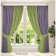 Set of curtains "Canvas", size 200x260 cm, 2 pcs, olive, purple color