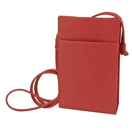Women's bag B2812-77140, red color, genuine leather, 13x6x22 cm