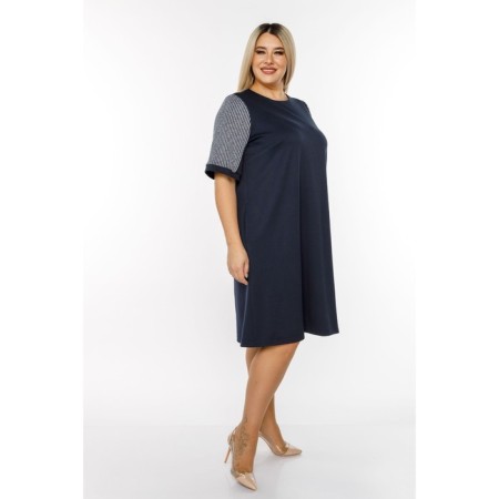 Women's dress, size 52, dark blue color-3