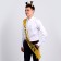 Carnival set "University graduate", 2 items: gold tape + pin, rim with hats