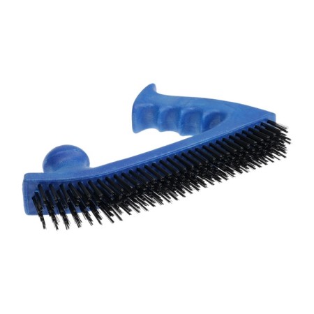 Metal two-handed tundra brush, plastic handle, 5-row, steel stubble-6