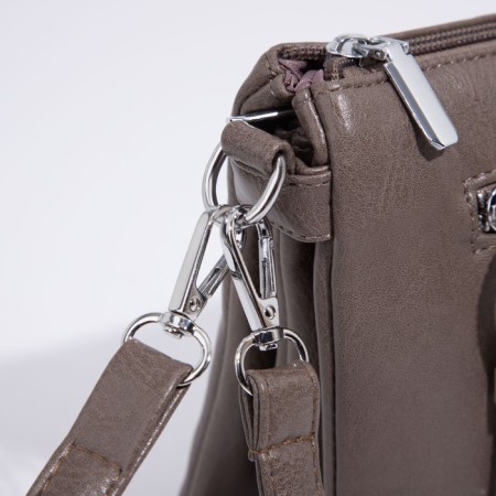 Bag Cross-Bodi with a zipper, khaki color-5